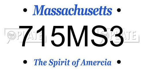 715MS3 Massachusetts License Plate