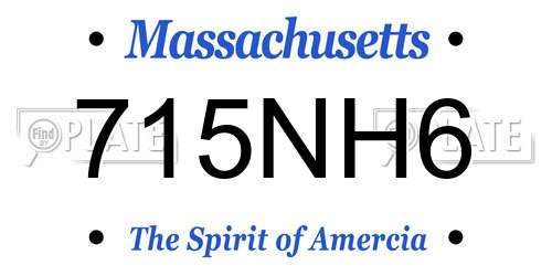 715NH6 Massachusetts License Plate