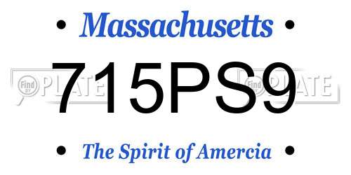 715PS9 Massachusetts License Plate