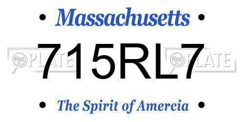 715RL7 Massachusetts License Plate