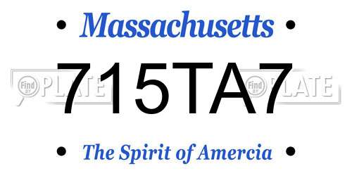 715TA7 Massachusetts License Plate