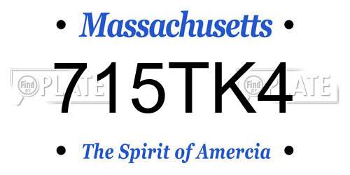 715TK4 Massachusetts License Plate