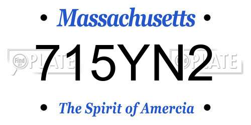 715YN2 Massachusetts License Plate