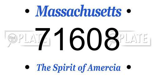 71608 Massachusetts License Plate