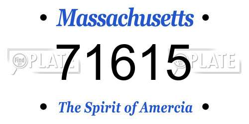 71615 Massachusetts License Plate
