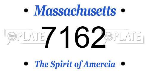 7162 Massachusetts License Plate
