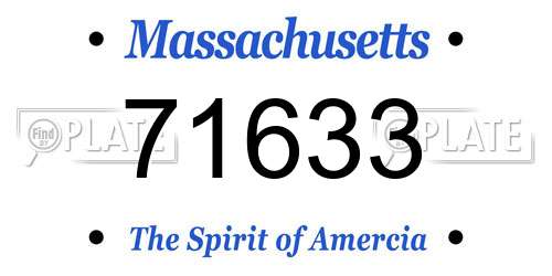 71633 Massachusetts License Plate