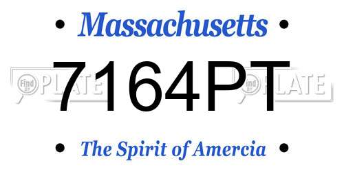 7164PT Massachusetts License Plate