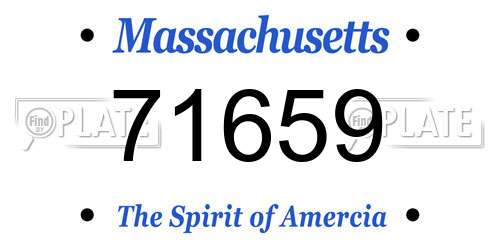 71659 Massachusetts License Plate