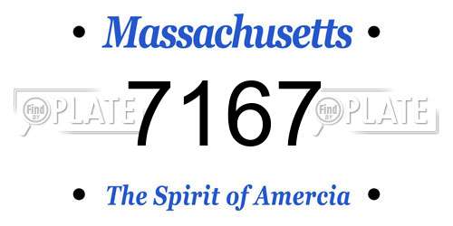 7167 Massachusetts License Plate