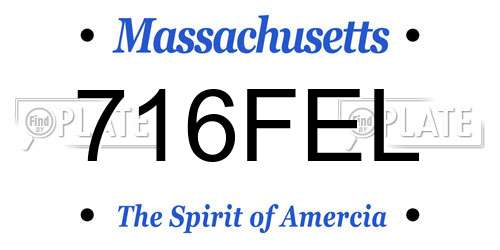 716FEL Massachusetts License Plate