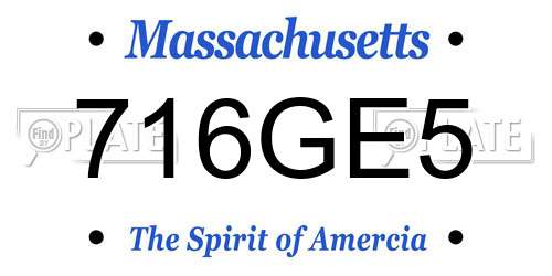 716GE5 Massachusetts License Plate