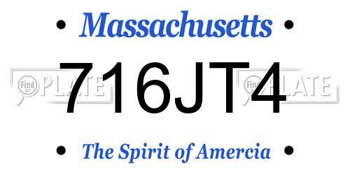 716JT4 Massachusetts License Plate
