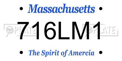 716LM1 Massachusetts License Plate