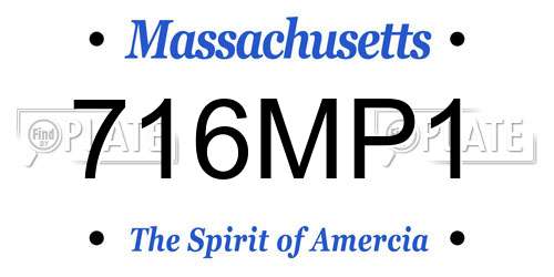 716MP1 Massachusetts License Plate