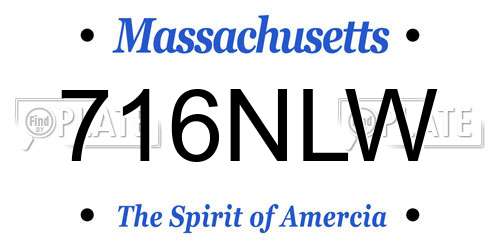 716NLW Massachusetts License Plate