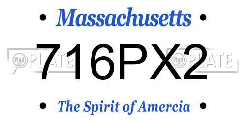 716PX2 Massachusetts License Plate
