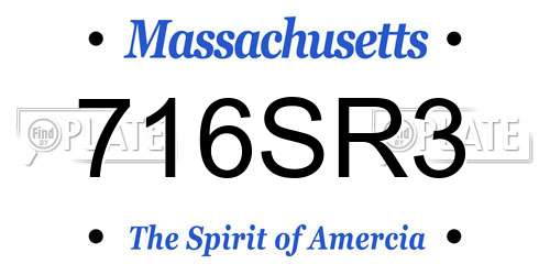716SR3 Massachusetts License Plate