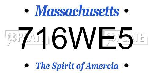 716WE5 Massachusetts License Plate