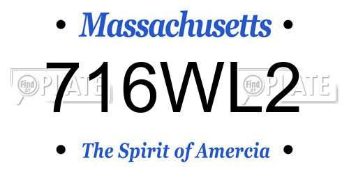 716WL2 Massachusetts License Plate