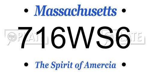 716WS6 Massachusetts License Plate