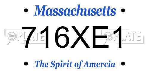 716XE1 Massachusetts License Plate