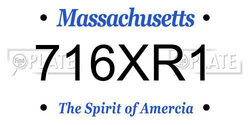 716XR1 Massachusetts License Plate