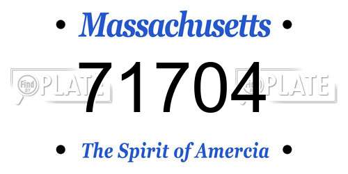 71704 Massachusetts License Plate