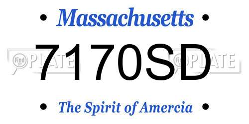 7170SD Massachusetts License Plate