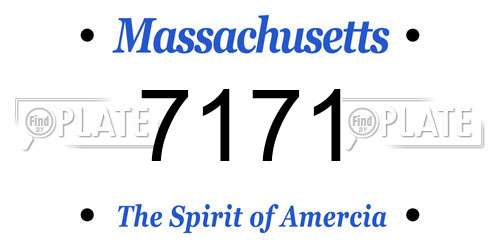 7171 Massachusetts License Plate