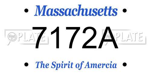 7172A Massachusetts License Plate