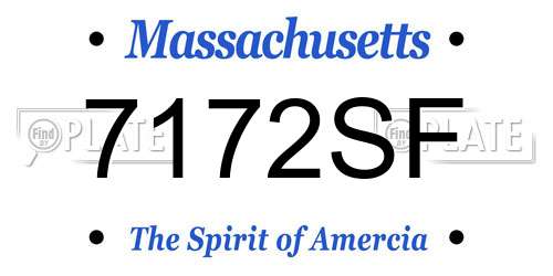 7172SF Massachusetts License Plate