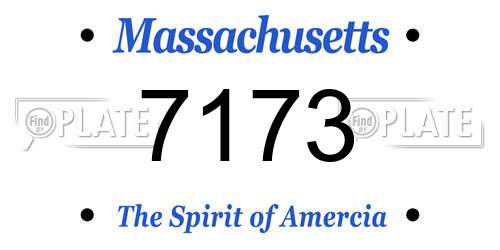 7173 Massachusetts License Plate