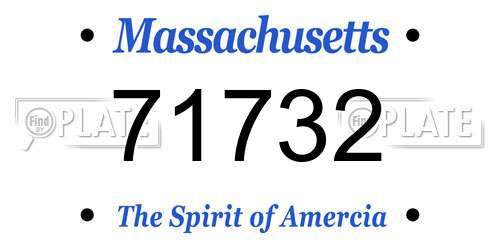 71732 Massachusetts License Plate