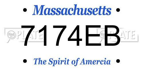 7174EB Massachusetts License Plate