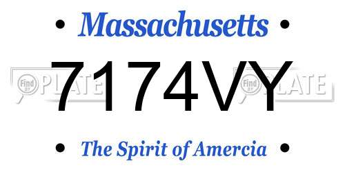 7174VY Massachusetts License Plate
