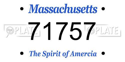 71757 Massachusetts License Plate