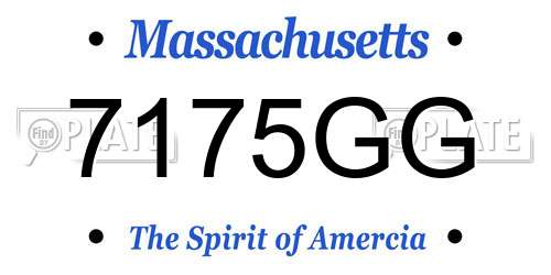 7175GG Massachusetts License Plate