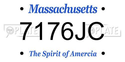 7176JC Massachusetts License Plate