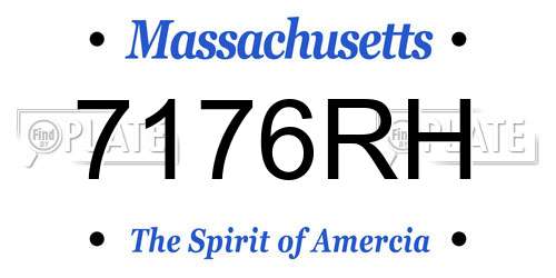 7176RH Massachusetts License Plate