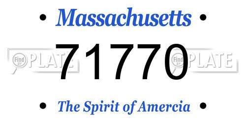 71770 Massachusetts License Plate