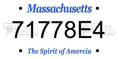 71778E4 Massachusetts License Plate