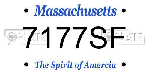 7177SF Massachusetts License Plate