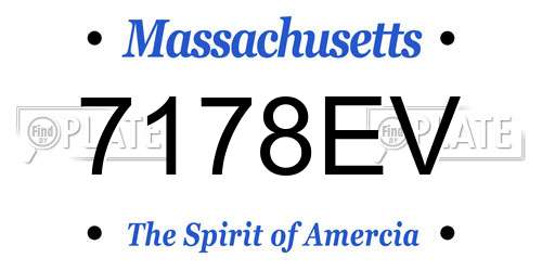 7178EV Massachusetts License Plate