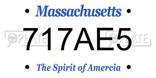 717AE5 Massachusetts License Plate