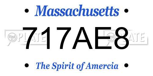 717AE8 Massachusetts License Plate