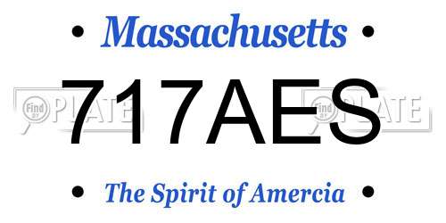 717AES Massachusetts License Plate