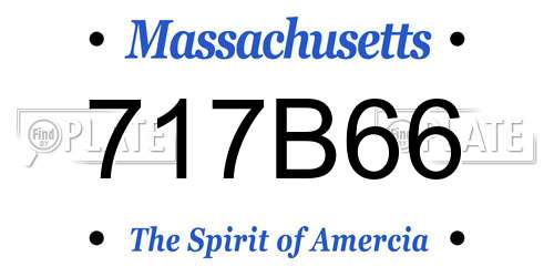 717B66 Massachusetts License Plate