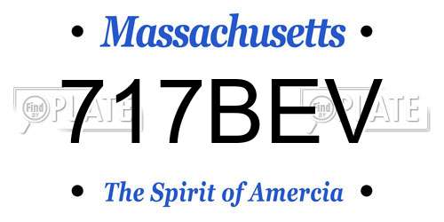 717BEV Massachusetts License Plate