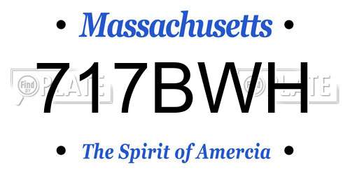 717BWH Massachusetts License Plate